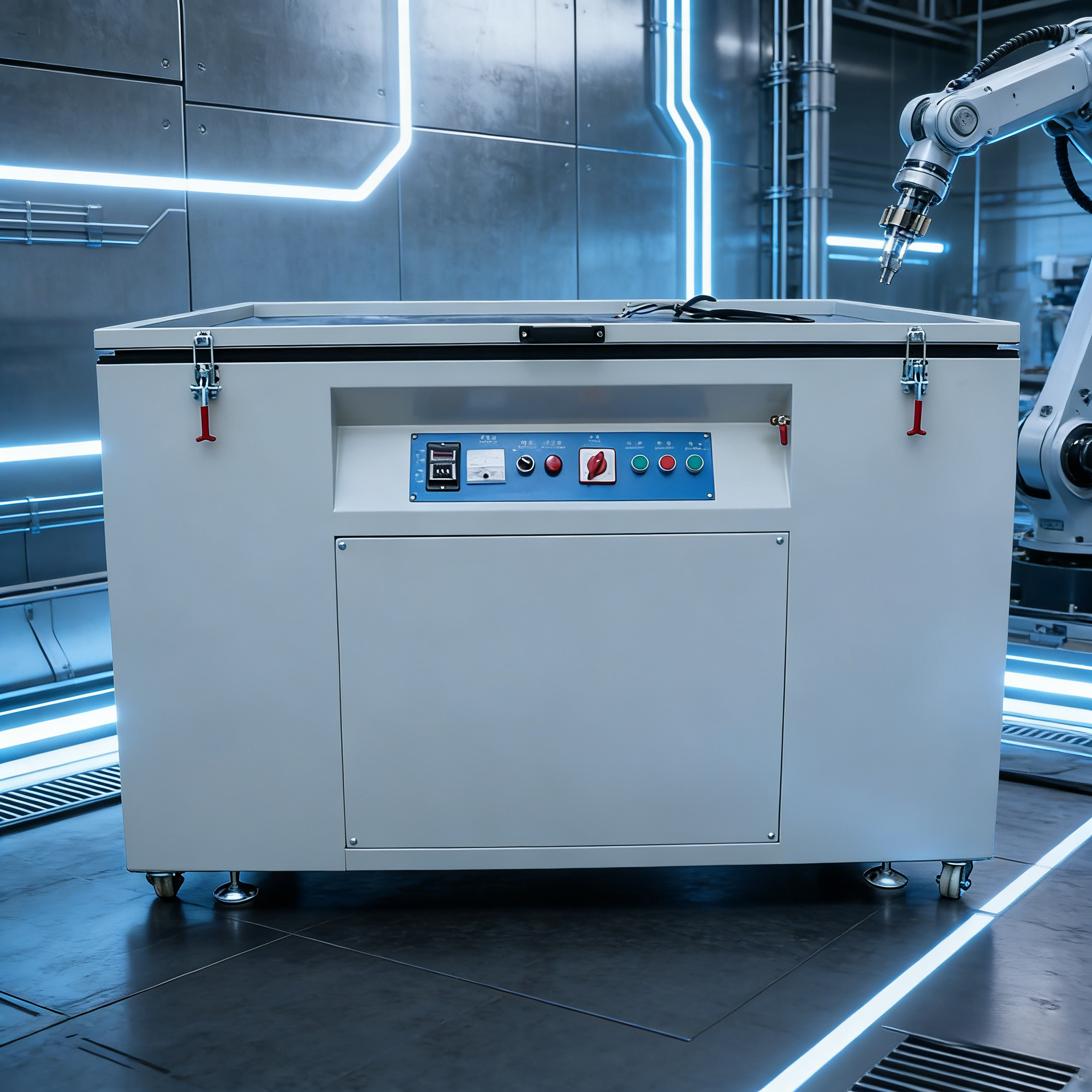 质量检测设备特写，精密测量仪器，电子显示屏，实验室级检测设备